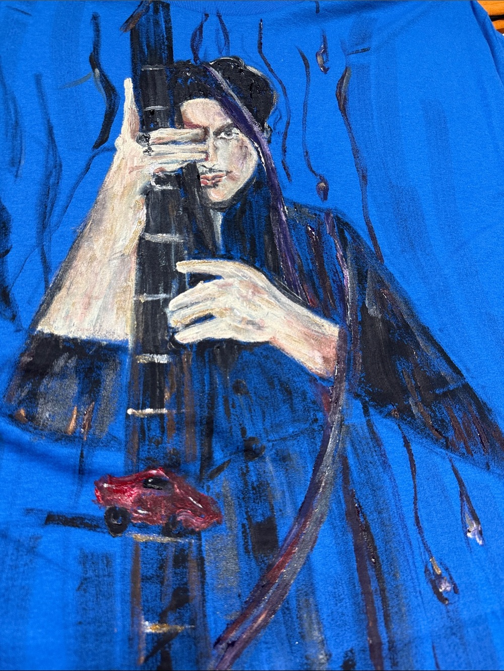 Hand painted tee shirt Prince Musician Artwork
